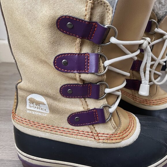 Girl's SOREL Joan Of Artic Lace-Up Waterproof Winter Snow Boots Youth Size 3 - Picture 7 of 9